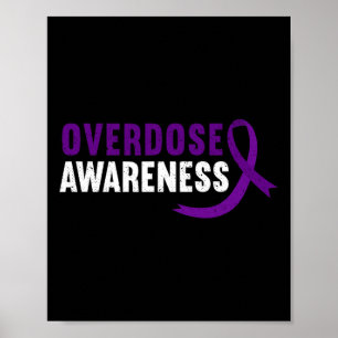 Overdosis Bewustzijn Paarse Lint Drugsverslaving H Poster