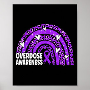 Overdosis bewustzijn Paarse Lint Drugsverslaving N Poster