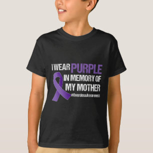 Overdosis bewustzijn paarse lint herinnering aan m t-shirt