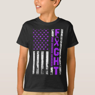 Overdosis Bewustzijn Paarse Lint Usa Grafische Kun T-shirt