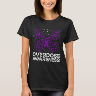 Overdosis bewustzijn paarse lint vlinder t-shirt