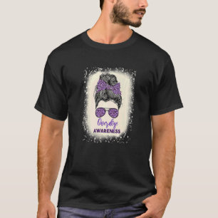 Overdosis bewustzijn Warrior messy hair bun Paars T-shirt