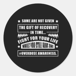Overdosis bewustzijn Warrior Verslavings Overleven Ronde Sticker