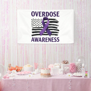 Overdosis Bewustzijnsmaand Amerikaanse Vlaglint Spandoek