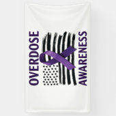 Overdosis Bewustzijnsmaand Amerikaanse Vlaglint Spandoek (Verticaal)
