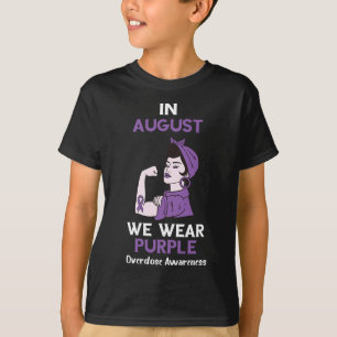 Overdosis Bewustzijnsmaand in augustus paarse lint T-shirt