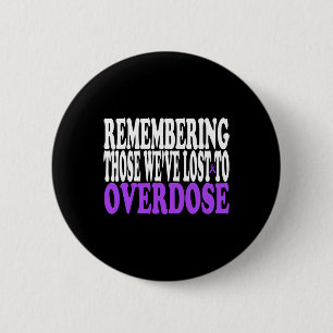 Overdosis Bewustzijnsmaand Paarse Lint Drugsversla Ronde Button 5,7 Cm