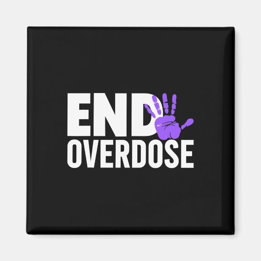 Overdosis bewustzijnsshirt - Stop overdosis bewust Magneet (Voorkant)