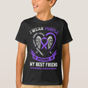 Overdosis bewustzijnsshirt ter nagedachtenis beste t-shirt