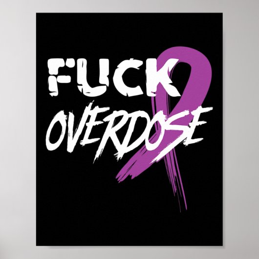 Overdosis Drugsverslaving Bewustzijn Paarse lint Poster (Voorkant)
