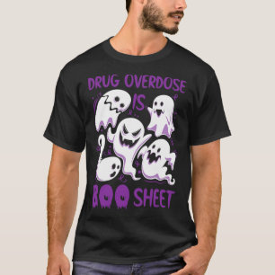 Overdosis is Boo Sheet Paarse Boos Grappige Hallo T-shirt