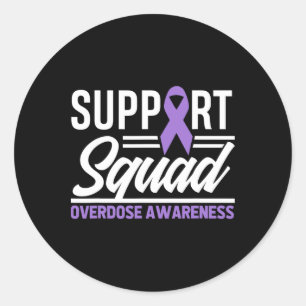 Overdosis Steun Team Overdosis Bewustzijn Ronde Sticker