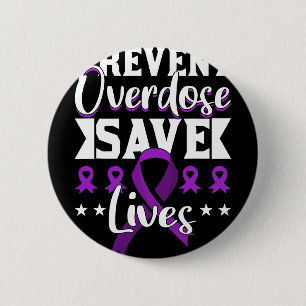 Overdosis voorkomen Levens redden Overdosis bewust Ronde Button 5,7 Cm