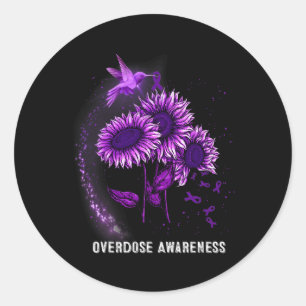 Overdosisbewustzijn bij kolibrie ronde sticker