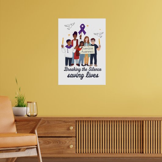 Overdosisbewustzijn - Doorbreek de Stilte  Poster (Woonkamer 2)