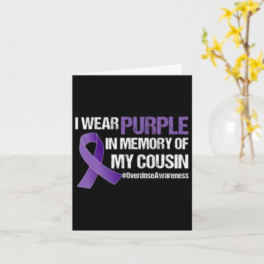 Overdosisbewustzijn Ik draag paars voor mijn neef  Kaart (Gele Bloem)