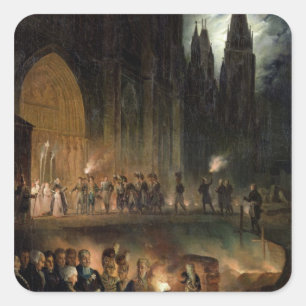 Overdracht van de Botten van de Koninklijke Famili Vierkante Sticker