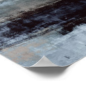 'Overdreven' blauwe Abstracte kunstschilderijen Poster (Hoek)