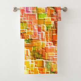 Overdreven puinhoop van in reliëf gemaakte vierkan bad handdoek