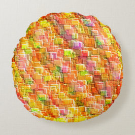 Overdreven puinhoop van in reliëf gemaakte vierkan rond kussen