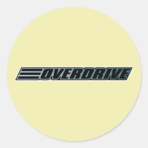 Overdrive - Race Car Automobile Slogan Ronde Sticker