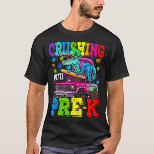 Overdrukken in pre-k monster Truck Dinosaur T Rex T-shirt