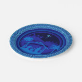 Overeenkomend blauw kerstfeest 7 inch papieren bordje (Gekanteld)