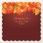 Overeenkomend Thanksgiving Oranje Leaf Name Year P Kartonnen Onderzetters (Voorkant)