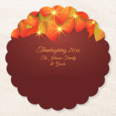 Overeenkomend Thanksgiving Oranje Leaf Name Year P Kartonnen Onderzetters (Voorkant)