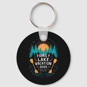 Overeenkomende 2025 Camping Wandelen Hut Familie M Sleutelhanger