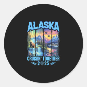 Overeenkomende familie- en vriendengroep Alaskaans Ronde Sticker