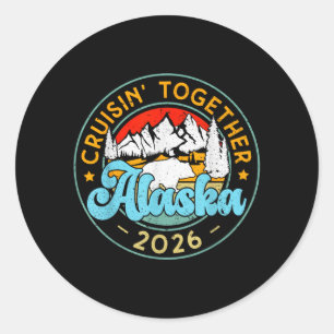 Overeenkomende familie vrienden en groep Alaskaans Ronde Sticker