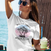 Overeenkomende familienaam Palm Tree Sunset Beach  T-shirt