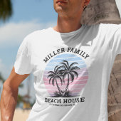 Overeenkomende familienaam Palm Tree Sunset Beach  T-shirt