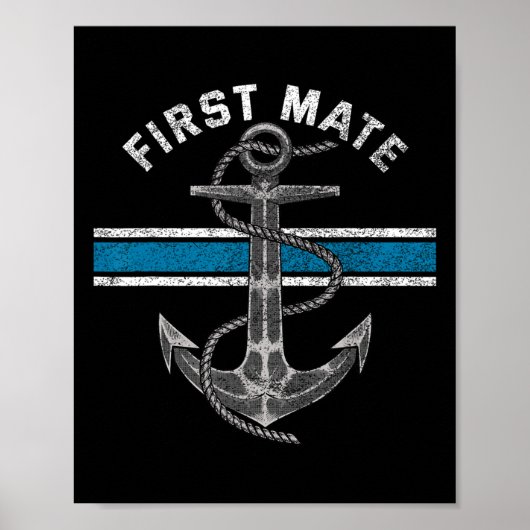 Overeenkomende First Mate Sailing Sets Boating Cap Poster (Voorkant)