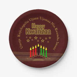 Overeenkomende Gelukkig Kwanzaa Zeven Principes 7" Papieren Bordje