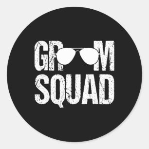Overeenkomende Groomsman Groep Bachelor Party Brui Ronde Sticker