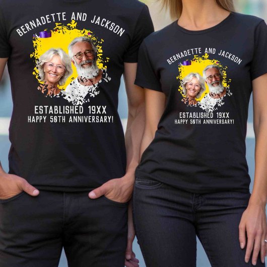 Overeenkomende grootouders Jubileum Fotonaam T-shirt