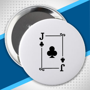 Overeenkomende Jack Clubs Suit Plays Cards Modern Ronde Button 4,0 Cm