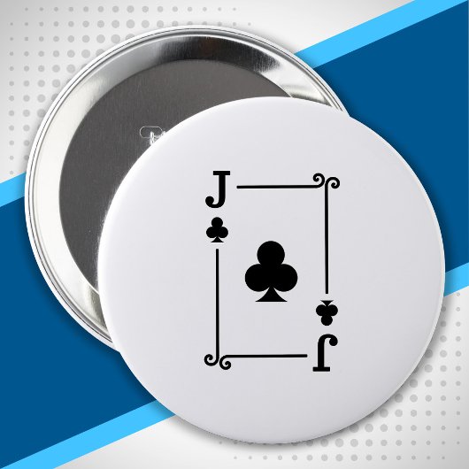 Overeenkomende Jack Clubs Suit Plays Cards Modern Ronde Button 4,0 Cm