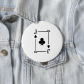 Overeenkomende Jack Clubs Suit Plays Cards Modern Ronde Button 4,0 Cm (In situ)