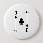 Overeenkomende Jack Clubs Suit Plays Cards Modern Ronde Button 4,0 Cm (Voorkant)
