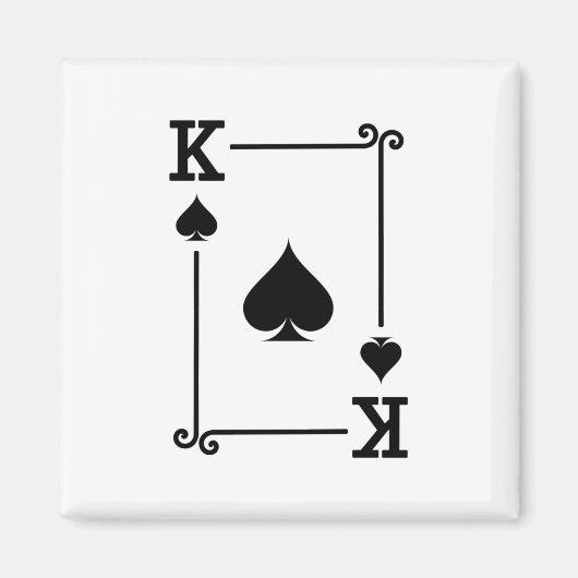 Overeenkomende King Spades Suit Plays Cards Modern Magneet (Voorkant)
