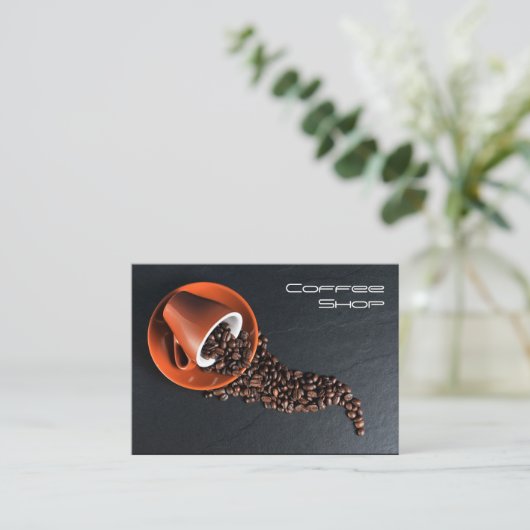 Overeenkomende koffiewinkel Loyalty Stamp Card (Staand voorkant)