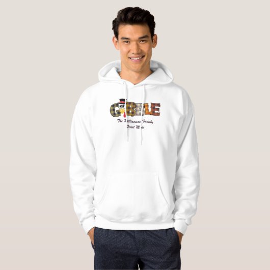 Overeenkomende naam Thanksgiving Paar Turkije Gobb Hoodie (Voorkant volledig)