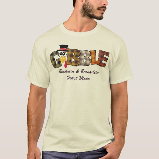Overeenkomende naam Thanksgiving Paar Turkije Gobb T-shirt (Voorkant)