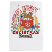 Overeenkomende retro neef/neef crew Kerstmis kinde Medium Cadeauzakje (Achterkant)