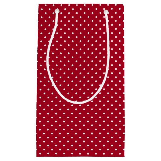 Overeenkomende rode en witte Zwitserse Stippen Klein Cadeauzakje (Voorkant)