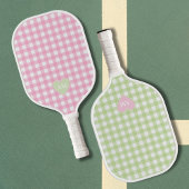 Overeenkomende roze & groene paren Monogram Initia Pickleball Paddle