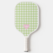 Overeenkomende roze & groene paren Monogram Initia Pickleball Paddle (Achterkant)